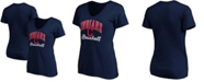 Fanatics Women's Navy Cleveland Indians Victory Script V-Neck T-shirt